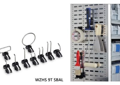 Werkzeughakenset 9tlg. für Alu-Lochwand WZHS 9T SBAL 3.0 ref : 6000002437 WZEH 40 SBAL 3.0 ref : 6000002422 WZEH 66 SBAL 3.0 ref : 6000002423 WZEH 90 SBAL 3.0 ref : 6000002424 WZDH 40 SBAL 3.0 ref : 6000002425 WZDH 66 SBAL 3.0 ref : 6000002426 WZDH 90 SBAL 3.0 ref : 6000002427 WZRH 40 SBAL 3.0 ref : 6000002428 WZRH 80 SBAL 3.0 ref : 6000002429 WZZH 61 SBAL 3.0 ref : 6000002430